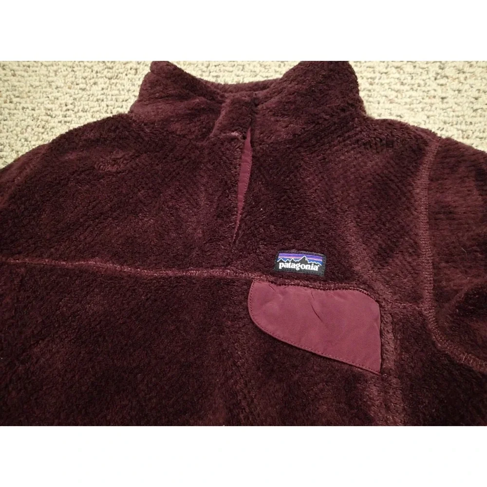 Patagonia Re-Tool Snap-T Fleece Kids Size 12 Burgundy Excellent Pullover‎ Jacket
